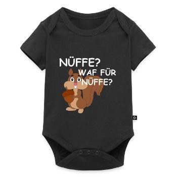 NÜFFE? Eichhörnchen Nüsse Geschenk Comic - Baby Premium Kurzarmbody - Schwarz - Vorne