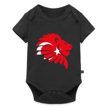 Türkei Flagge Löwe Türkiye Halbmond Geschenk - Baby Premium Kurzarmbody - Schwarz - Vorne