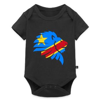 Kongo Zaire Kongu Congo Kongó Flagge Löwe Geschenk - Baby Premium Kurzarmbody - Schwarz - Vorne