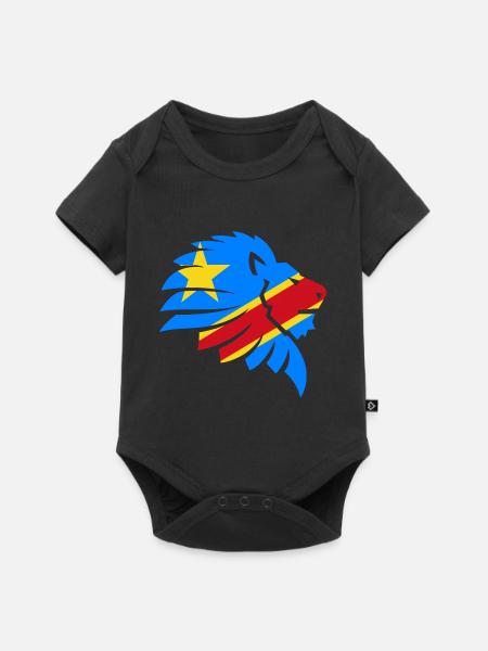 Congo Zaïre Kongu Congo Congo Drapeau Drapeau Cadeau De Lion - Body à manches courtes Premium Bébé - noir
