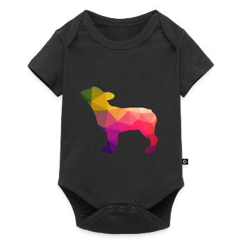 Frenchie bouledogue français arc-en-ciel coloré - Body à manches courtes Premium Bébé - noir - Devant