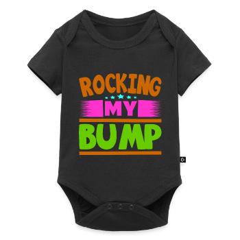 Mère Enceinte Bébé Nourrisson T-shirt Maman - Body à manches courtes Premium Bébé - noir - Devant