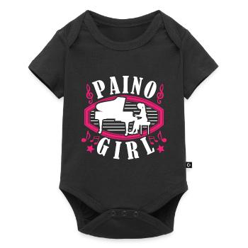 Daughter of Piano Pianist Grand piano Piano Girl - Baby Premium short-sleeve bodysuit - black - Front