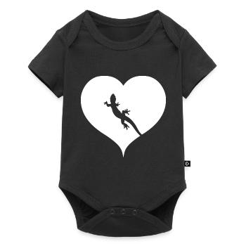 Lézard reptile cadeau coeur gecko - Body à manches courtes Premium Bébé - noir - Devant