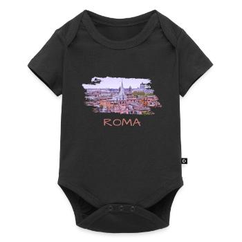 Roma Italia - Baby Premium Kurzarmbody - Schwarz - Vorne