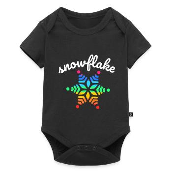 Regenbogen Schnee - Baby Premium Kurzarmbody - Schwarz - Vorne
