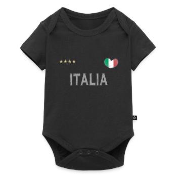 Maillot de foot Italie avec coeur - Body à manches courtes Premium Bébé - noir - Devant
