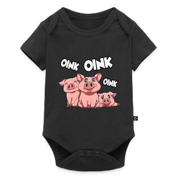 Pig Pig Oink - Baby Premium short-sleeve bodysuit - black - Front