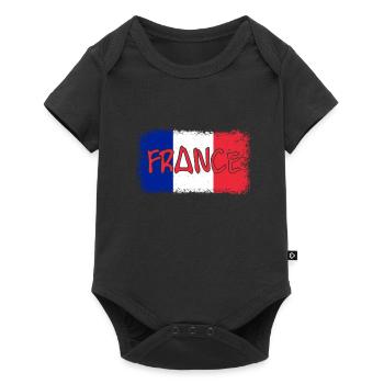 France flag - Baby Premium Kurzarmbody - Schwarz - Vorne