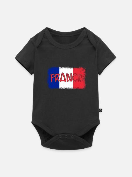 France flag - Baby Premium Kurzarmbody - Schwarz