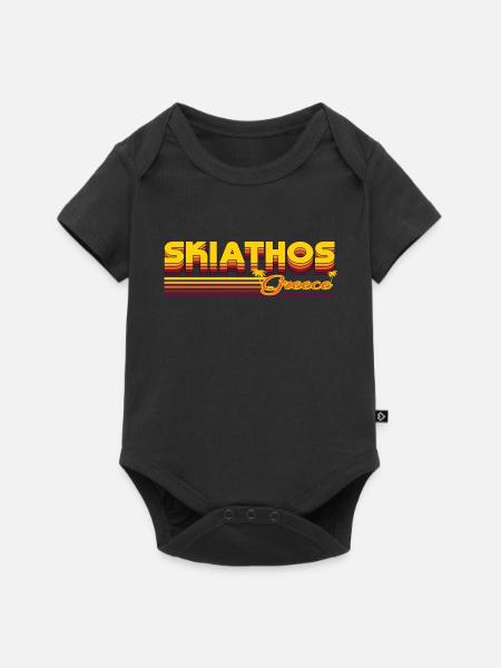 Skiathos: Sommerliches Retro-Design - Baby Premium Kurzarmbody - Schwarz
