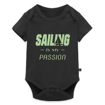 Sailing Sailer Segler Segelschiff - Baby Premium Kurzarmbody - Schwarz - Vorne