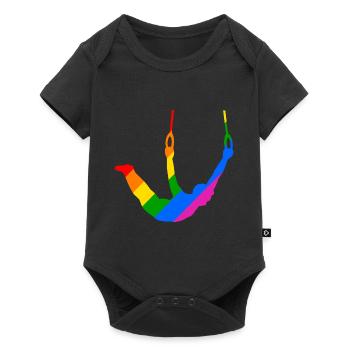 Ring gymnastics in a riot of colors - Baby Premium short-sleeve bodysuit - black - Front