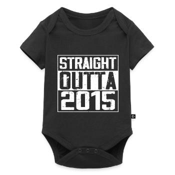 Straight Outta 2015 Cadeau Anniversaire 2015 Retro - Body à manches courtes Premium Bébé - noir - Devant