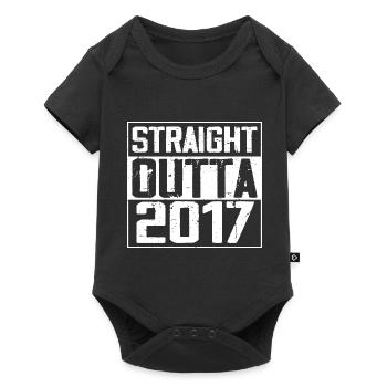 Straight Outta 2017 Cadeau Anniversaire 2017 Retro - Body à manches courtes Premium Bébé - noir - Devant