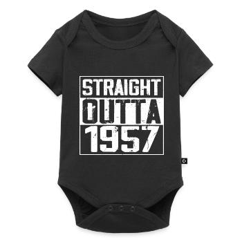 Straight Outta 1957 Cadeau Anniversaire 1957 Retro - Body à manches courtes Premium Bébé - noir - Devant