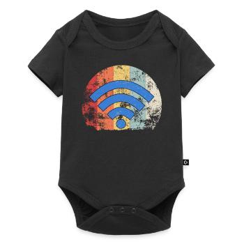 Wifi Vintage Wifi Internet Router Cell Phone Gift - Baby Premium short-sleeve bodysuit - black - Front