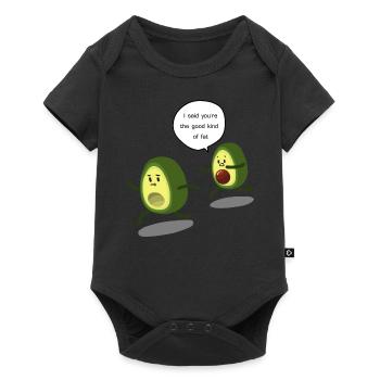 couple d'avocats drôle avec un dicton végétalien - Body à manches courtes Premium Bébé - noir - Devant