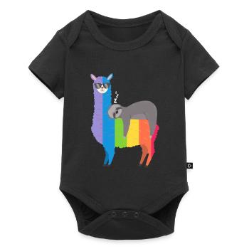 Fierté d'Alpaga Paresse Gay - Body à manches courtes Premium Bébé - noir - Devant