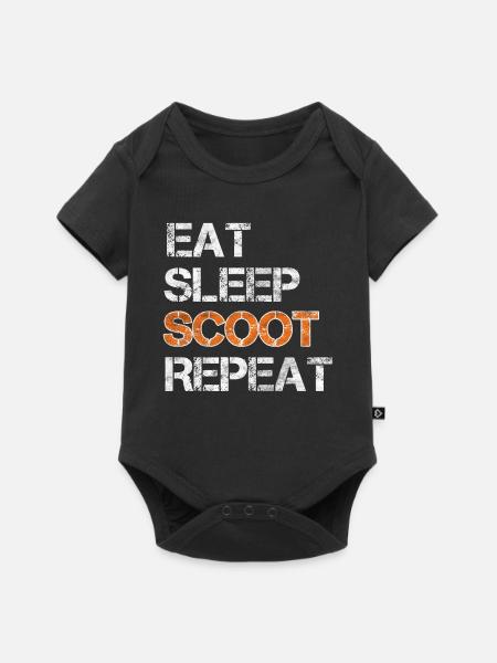 Stuntscooter Trickscooter eat sleep - Baby Premium Kurzarmbody - Schwarz