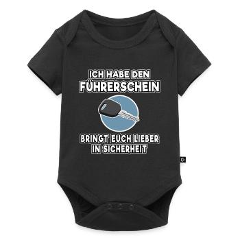 Bestanden Ich habe den Führerschein Geschenk Shirt - Baby Premium Kurzarmbody - Schwarz - Vorne