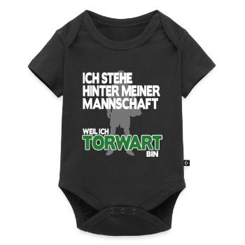Torhüter Torwart Geschenk Geburtstag Fußball Shirt - Baby Premium Kurzarmbody - Schwarz - Vorne