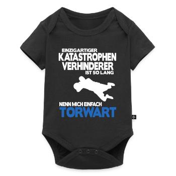 Fußball Torhüter Torwart Geburtstag Spruch Shirt - Baby Premium Kurzarmbody - Schwarz - Vorne
