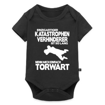 Fußball Torhüter Torwart Geschenk Spruch Shirt - Baby Premium Kurzarmbody - Schwarz - Vorne