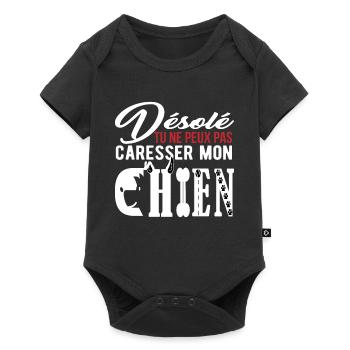Désolé tu ne peux pas caresser mon chien - Body à manches courtes Premium Bébé - noir - Devant