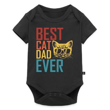 Best cat dad cat motif retro gift cat dad - Baby Premium short-sleeve bodysuit - black - Front