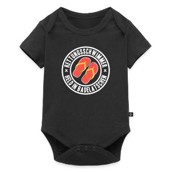Rettungsschwimmer Bademeister Flip Flops Lustig - Baby Premium Kurzarmbody - Schwarz - Vorne