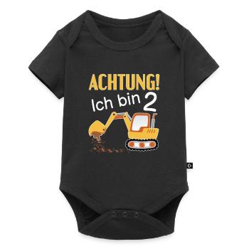 Kinder Geschenk 2. Geburtstag 2 Jahre Jungen - Baby Premium Kurzarmbody - Schwarz - Vorne