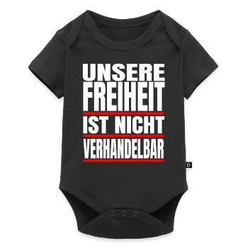 Unsere Freiheit ist nicht verhandelbar Protest - Baby Premium Kurzarmbody - Schwarz - Vorne