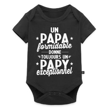 Un papa formidable - Papy exceptionnel cadeau - Body à manches courtes Premium Bébé - noir - Devant