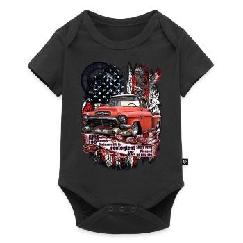 Legendary V8 Pick Up Truck American Flag - Baby Premium short-sleeve bodysuit - black - Front