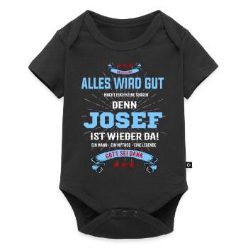 Alles wird gut denn Josef ist da! Cooles T-Shirt - Baby Premium Kurzarmbody - Schwarz - Vorne