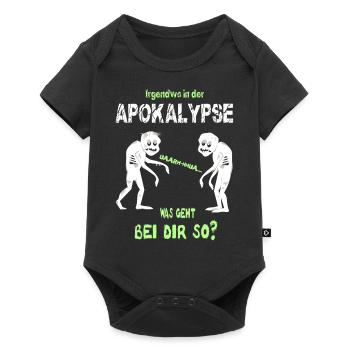 Irgendwo in der Apokalypse, Zombie Shirt - Baby Premium Kurzarmbody - Schwarz - Vorne