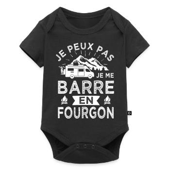 je peux pas barre en fourgon camping car - Body à manches courtes Premium Bébé - noir - Devant