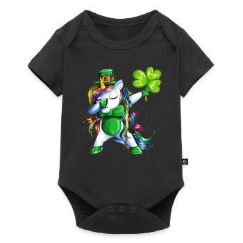 Dab à St Patrick Day Unicorn fait Dabbing - Body à manches courtes Premium Bébé - noir - Devant