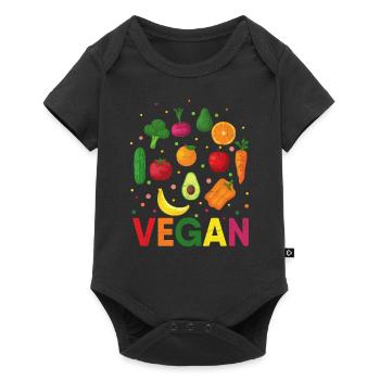 Vegan Plant Based Vegetarian Diet Veganism Veggies - Baby Premium short-sleeve bodysuit - black - Front