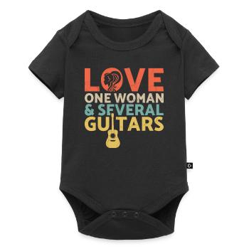 Guitariste Bassiste Guitare Électrique Musique Acoustiqueg - Body à manches courtes Premium Bébé - noir - Devant