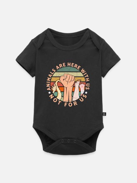 Animals Are Here With Us Not For Us Animal Rights - Baby Premium short-sleeve bodysuit - black