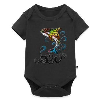 Whale in the Bunch of Water Jumping Orca Holiday Trip - Baby Premium short-sleeve bodysuit - black - Front