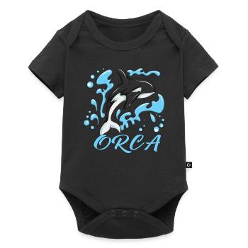Tenue de baleine Enfants Adulte Douce Orque Épaulard - Body à manches courtes Premium Bébé - noir - Devant