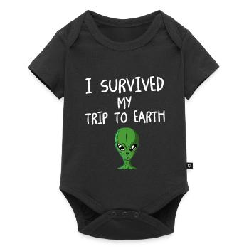 Alien Tshirt UFO Alien Children Mars Gentlemen - Baby Premium short-sleeve bodysuit - black - Front