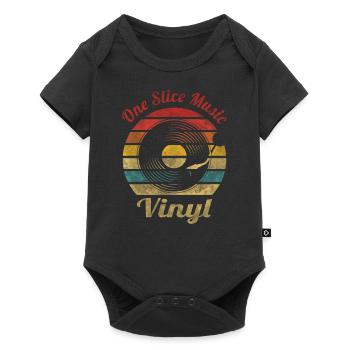 One Slice Music Vinyl Retro Vintage Music - Baby Premium short-sleeve bodysuit - black - Front