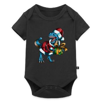 Santa Claus T-Rex Gift Package Christmas - Baby Premium short-sleeve bodysuit - black - Front