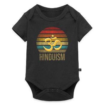 Hinduism Aum Letter Religion Retro Sunset - Baby Premium short-sleeve bodysuit - black - Front