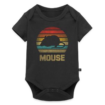 Mouse Animal Retro Sunset Vintage - Baby Premium short-sleeve bodysuit - black - Front