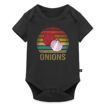 Onion Vegetables Retro Sunset Vintage - Baby Premium Kurzarmbody - Schwarz - Vorne